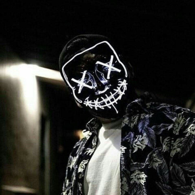 Neon Light Purge Inspired  Mask White